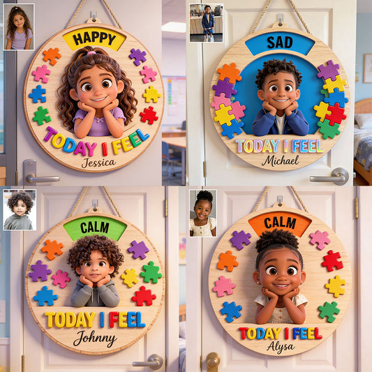 Today I Feel - Personalized Autism Awareness Spinner Sign Custom Shape