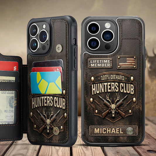 Die Hard Hunter Club - Personalized Hunting Fully Printed Wallet Phone Case