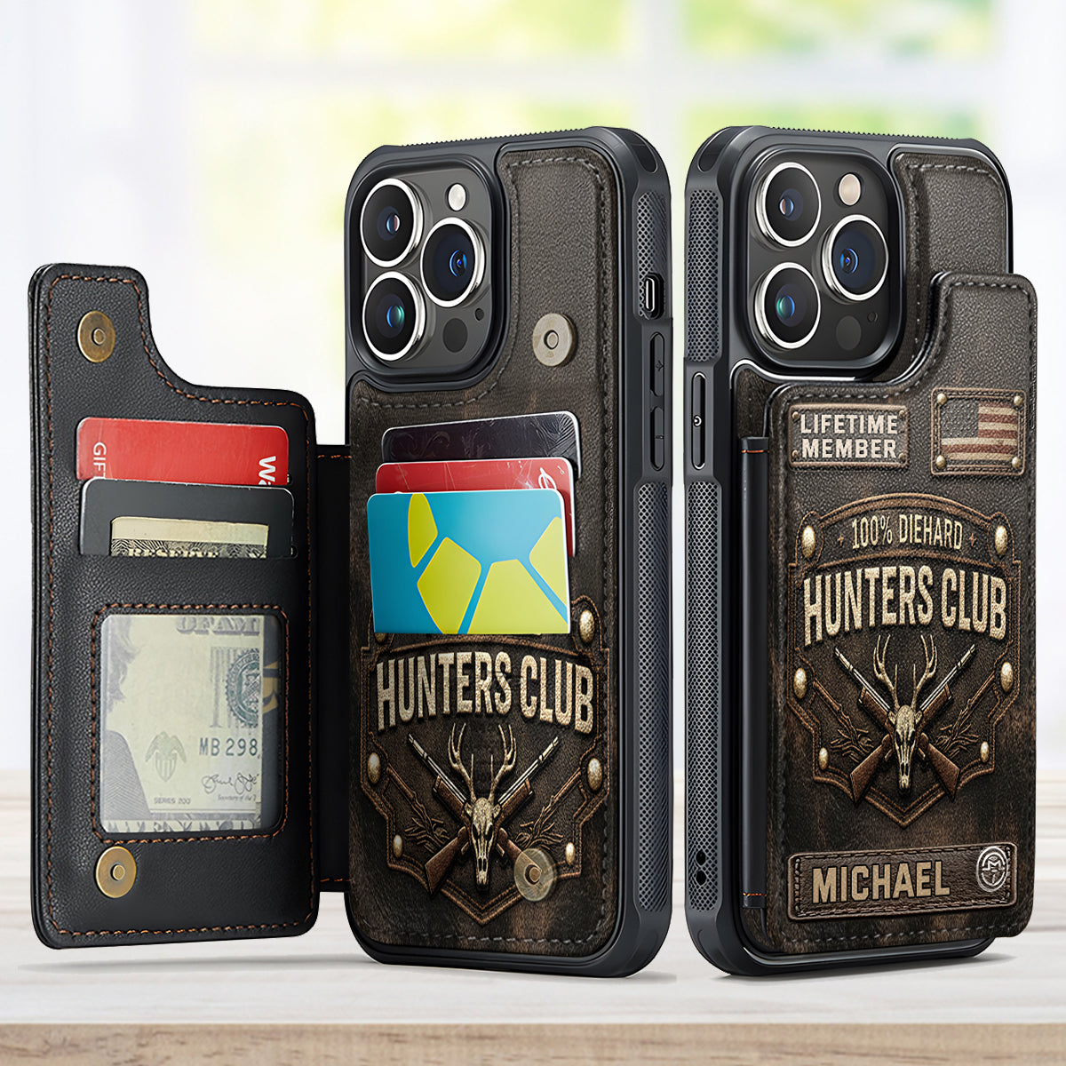 Die Hard Hunter Club - Personalized Hunting Fully Printed Wallet Phone Case