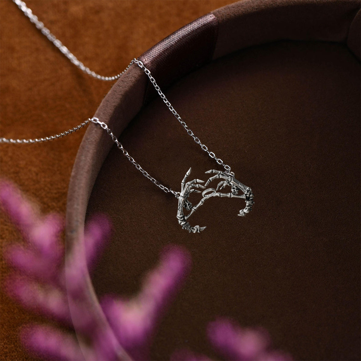 Till Death Do Us Part - Personalized Skull Custom Shaped Pendant Necklace