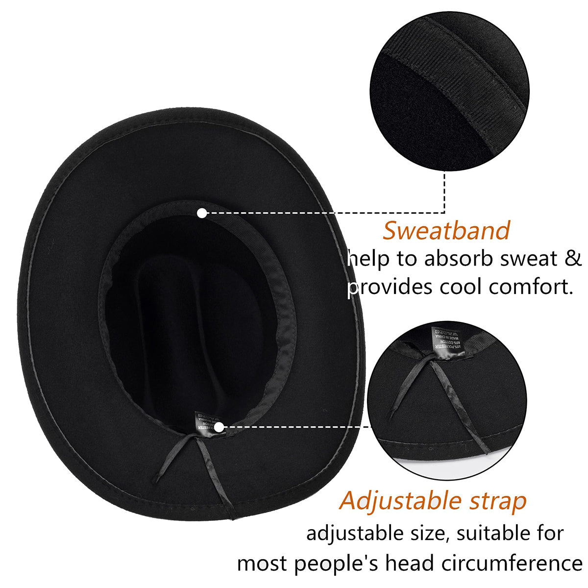 Western Style Initial Letter - Personalized Cowgirl Wide Brim Cowboy Hat