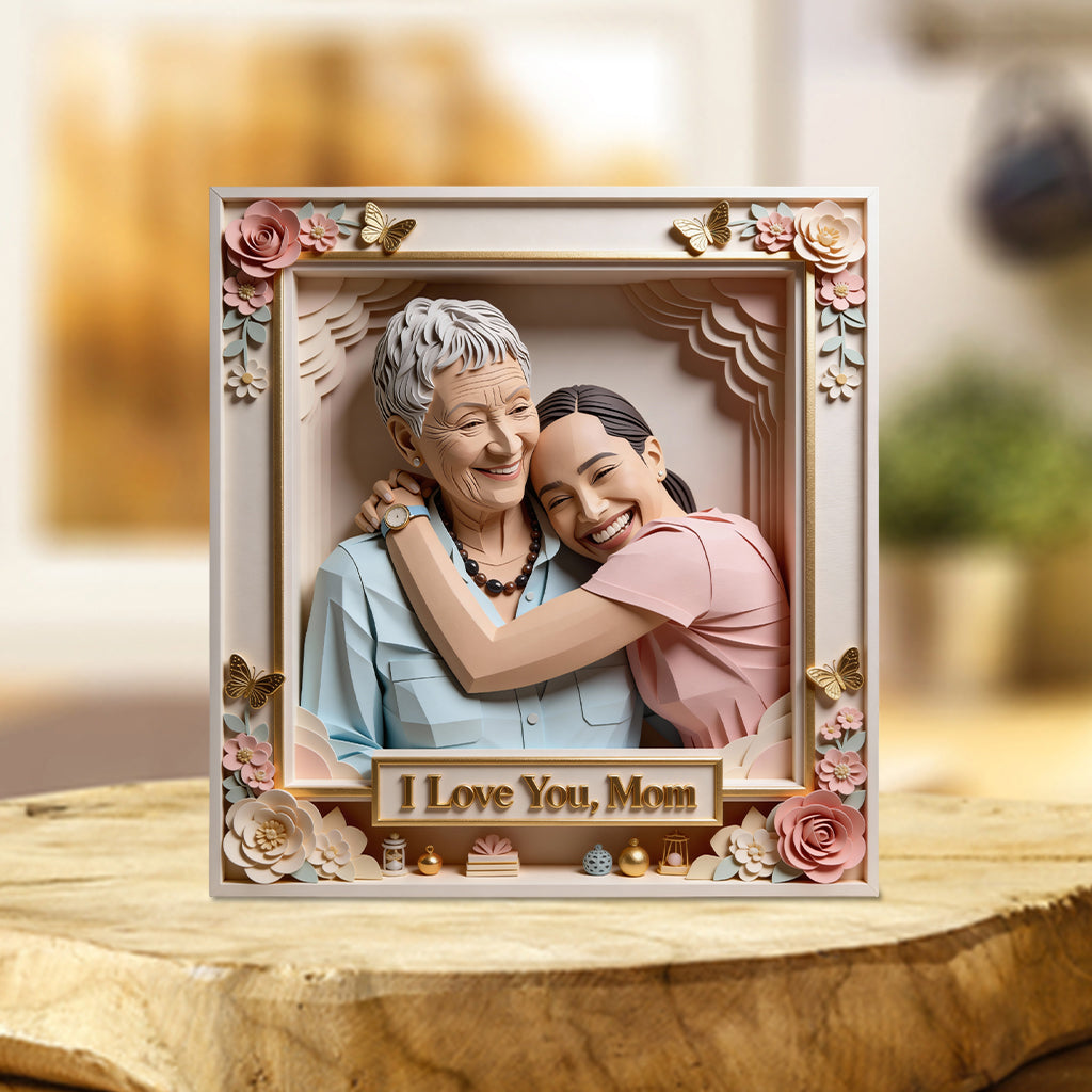 Love Mom, Love Grandma - Personalized Mother Custom Shaped Acrylic Plaque