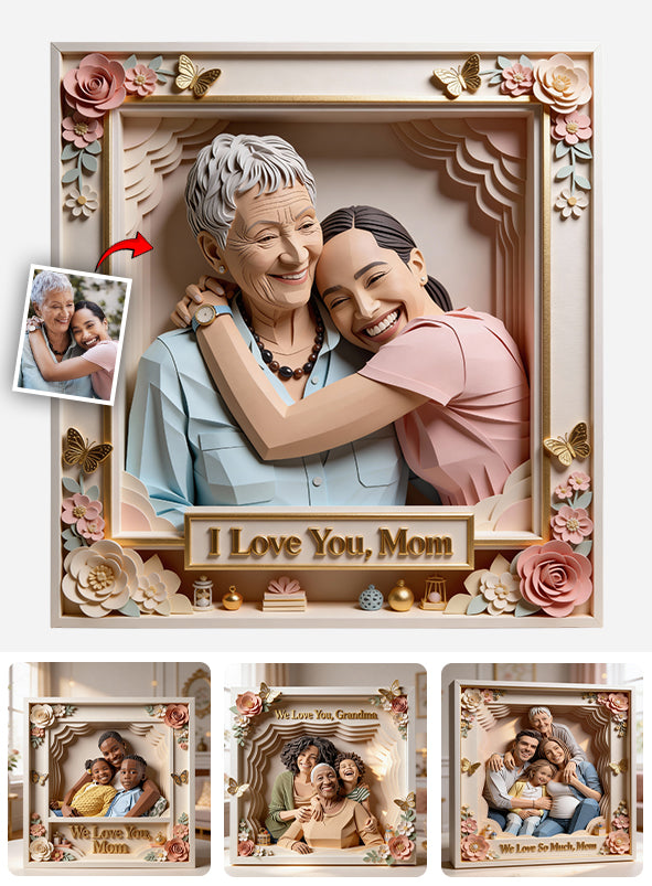 Love Mom, Love Grandma - Personalized Mother Custom Shaped Acrylic Plaque