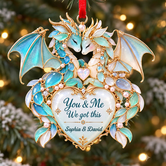 Merry Christmas - Personalized Dragon Custom Shape Glass Ornament