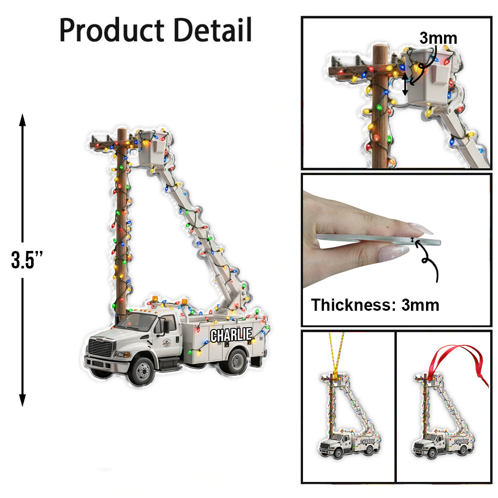 Keep The Lights On - Personalized Lineman Ornament