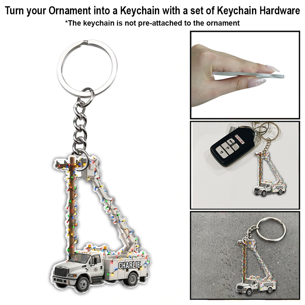 Keep The Lights On - Personalized Lineman Ornament