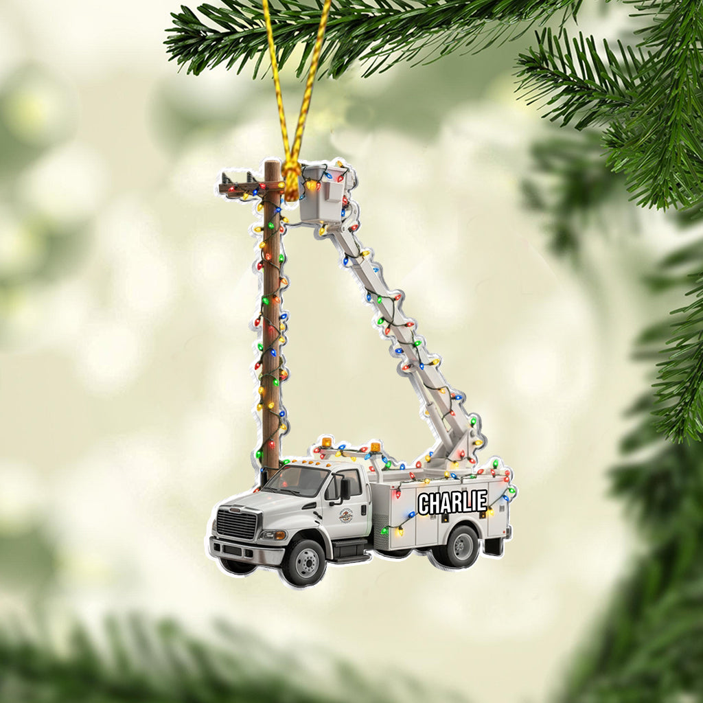 Keep The Lights On - Personalized Lineman Ornament