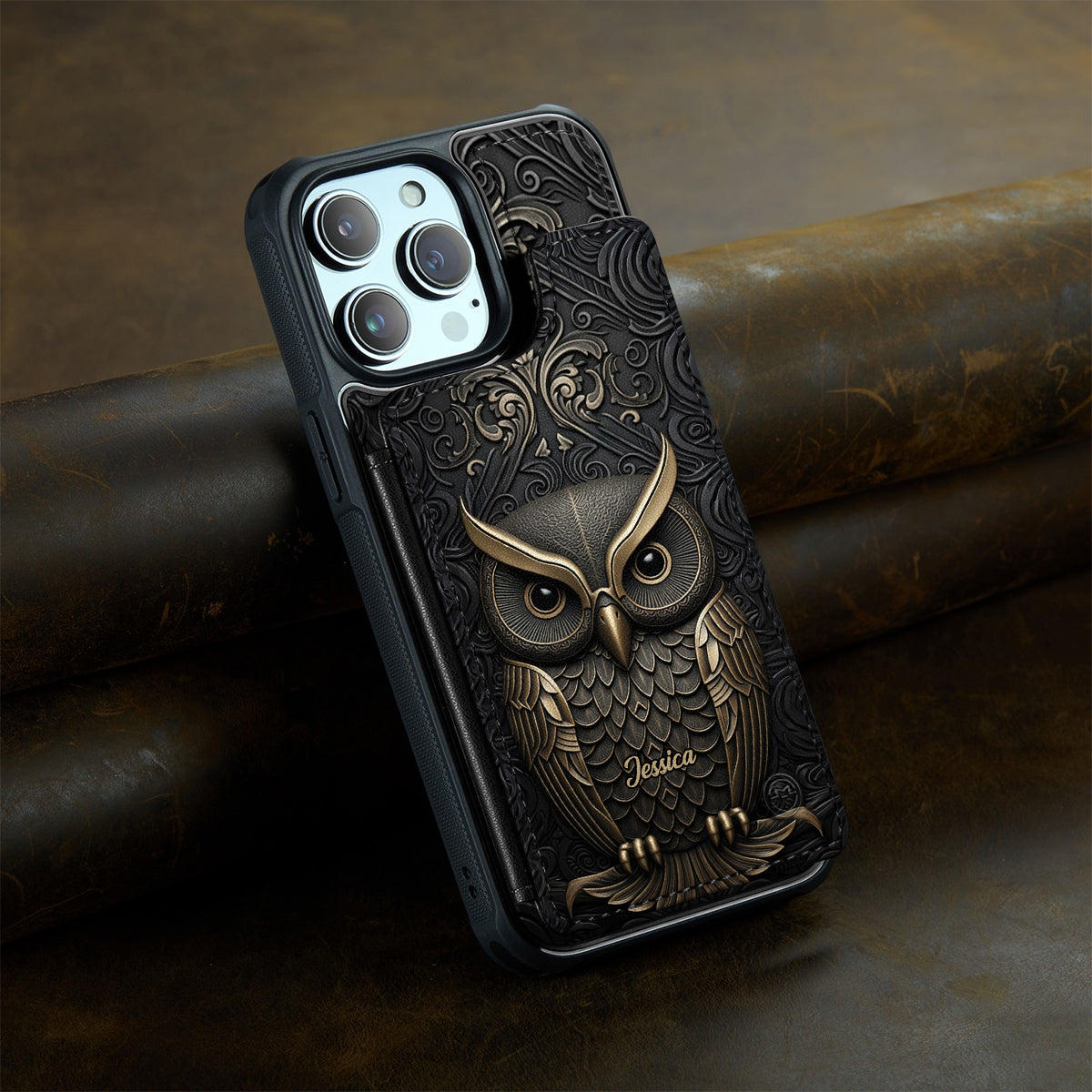 Amazing Owl - Personalized Owl Fully Printed Wallet Phone Case