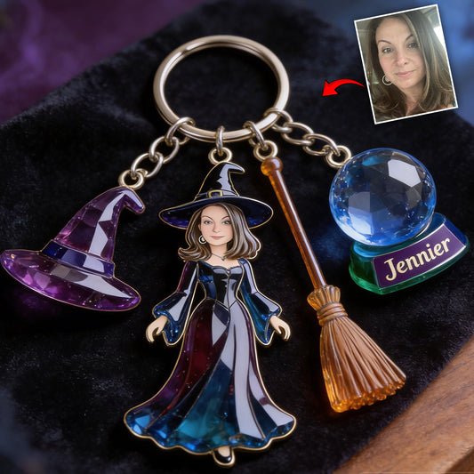 Magical Witch - Personalized Witch Keychain With Charms