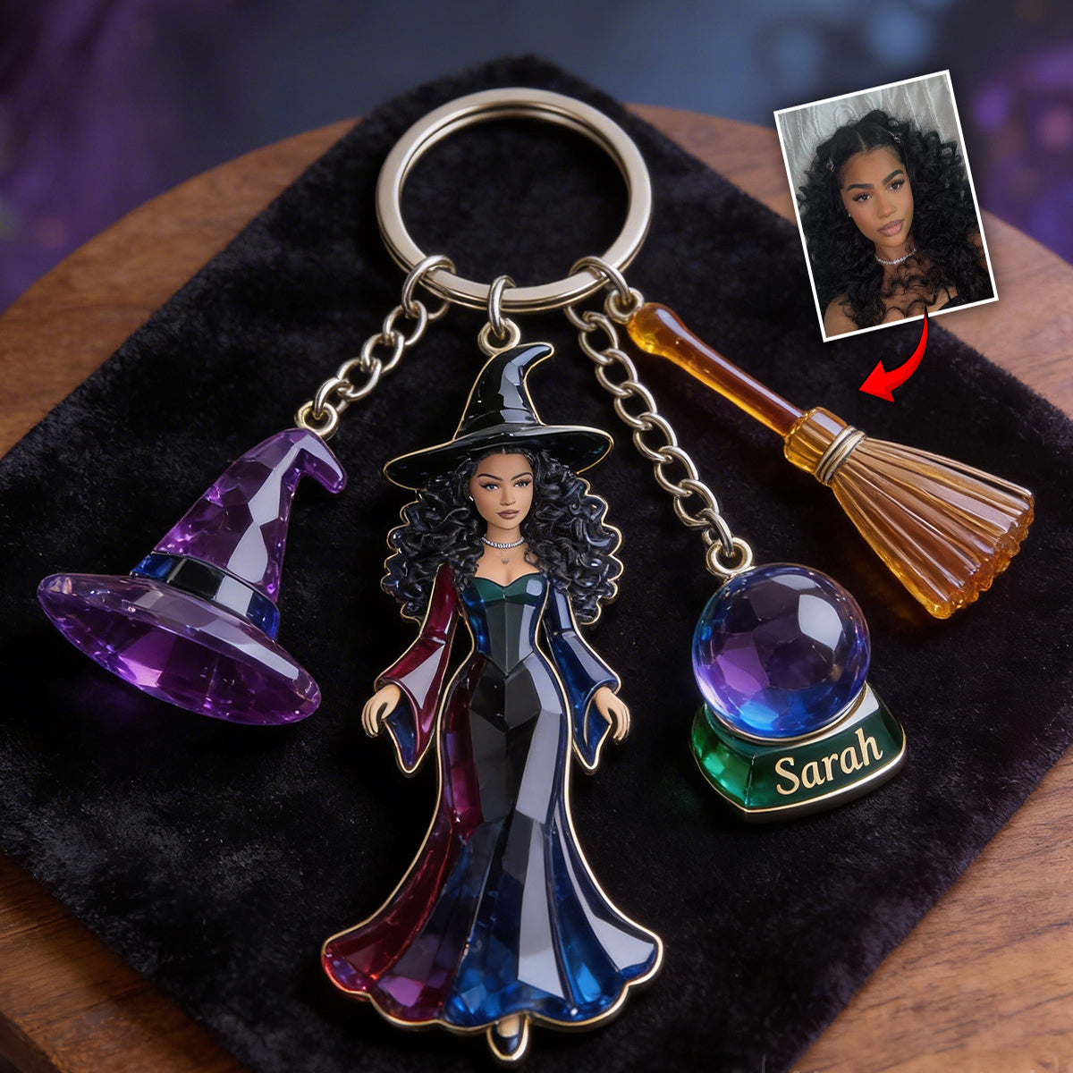 Magical Witch - Personalized Witch Keychain With Charms