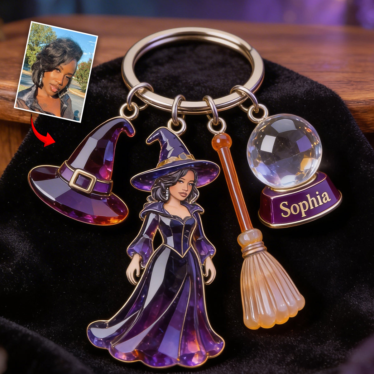 Magical Witch - Personalized Witch Keychain With Charms