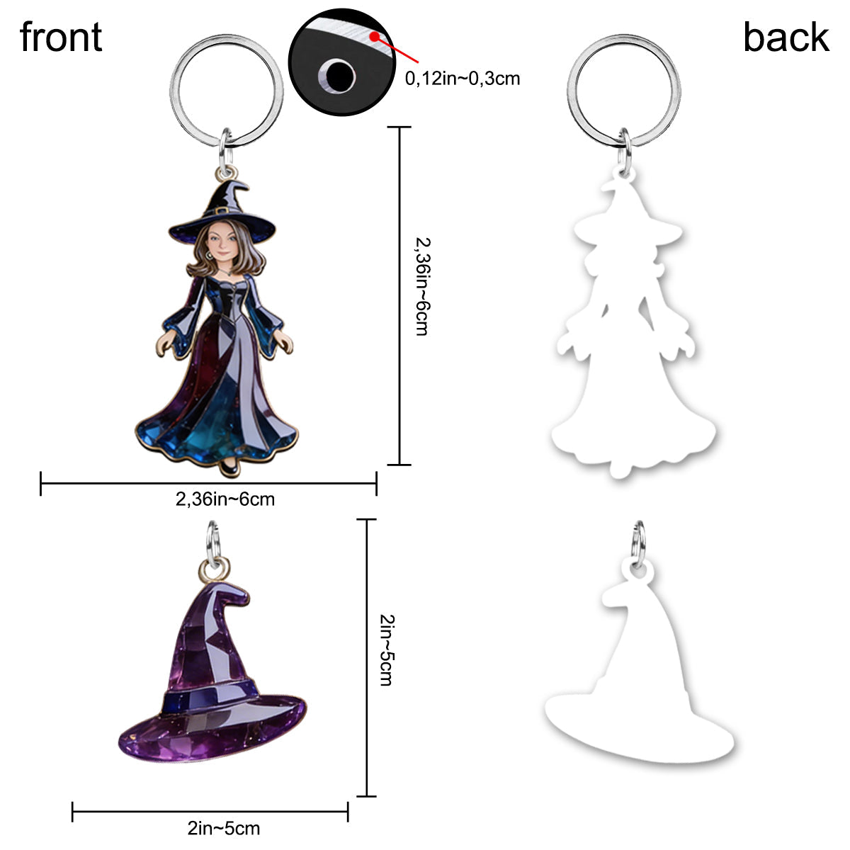 Magical Witch - Personalized Witch Keychain With Charms