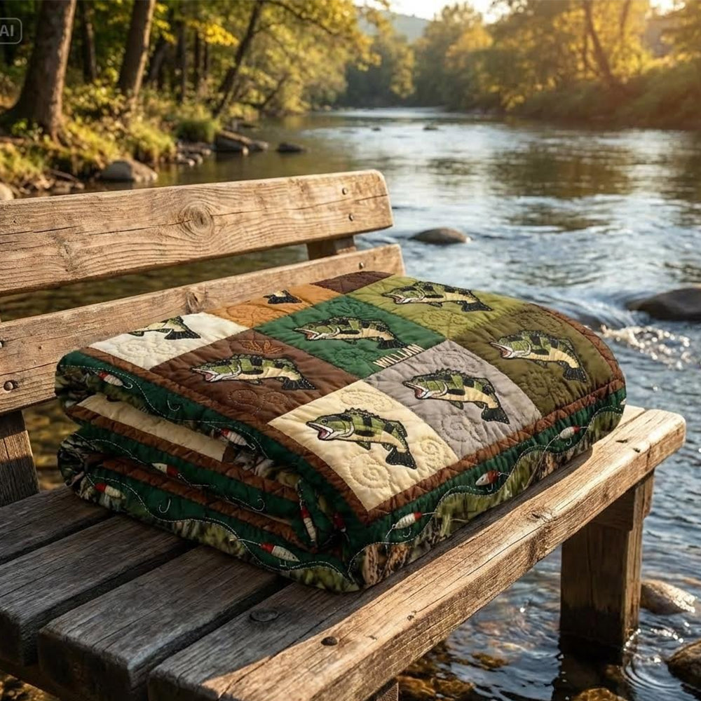 Love Fishing - Personalized Fishing Blanket