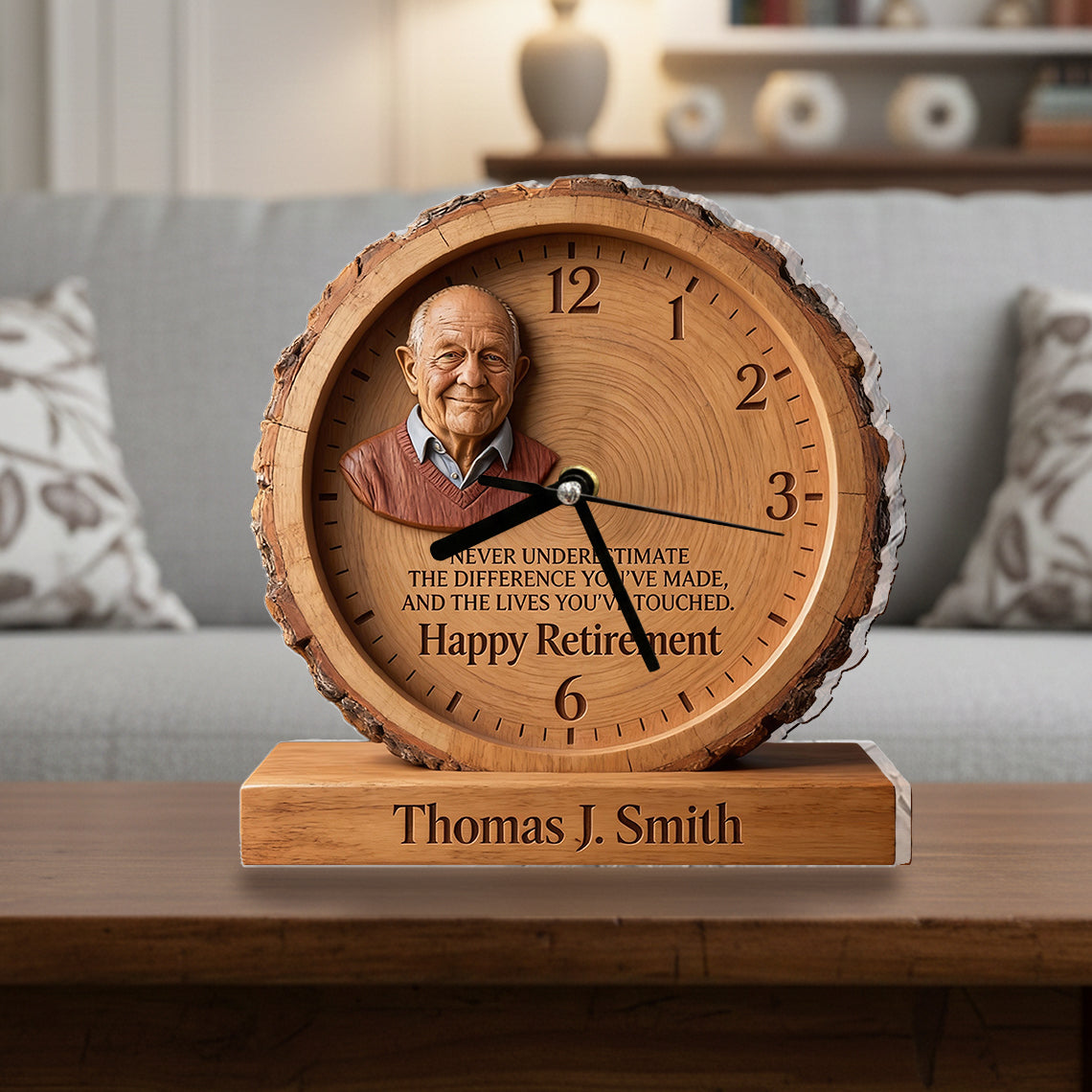 Never Underestimate The Difference You’ve Made, And The Lives You’ve Touched - Personalized Retired Desk Clock Plaque