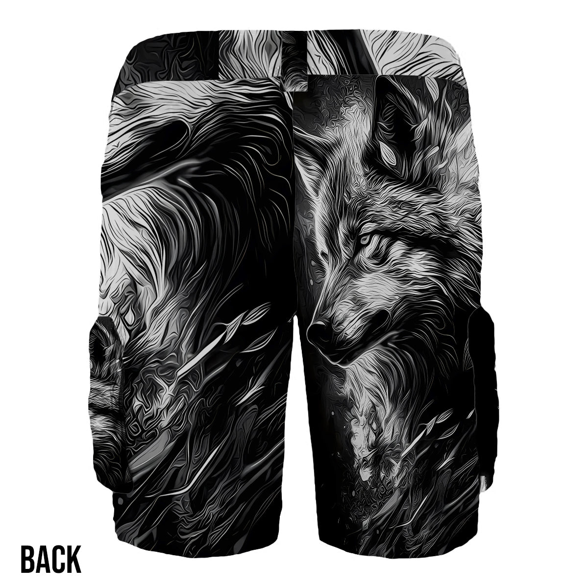 Strong Wolf - Personalized Wolf Cargo Shorts With Belt