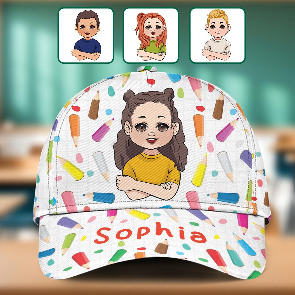 Cute Kid Crayon Doodle - Personalized Kid Classic Cap