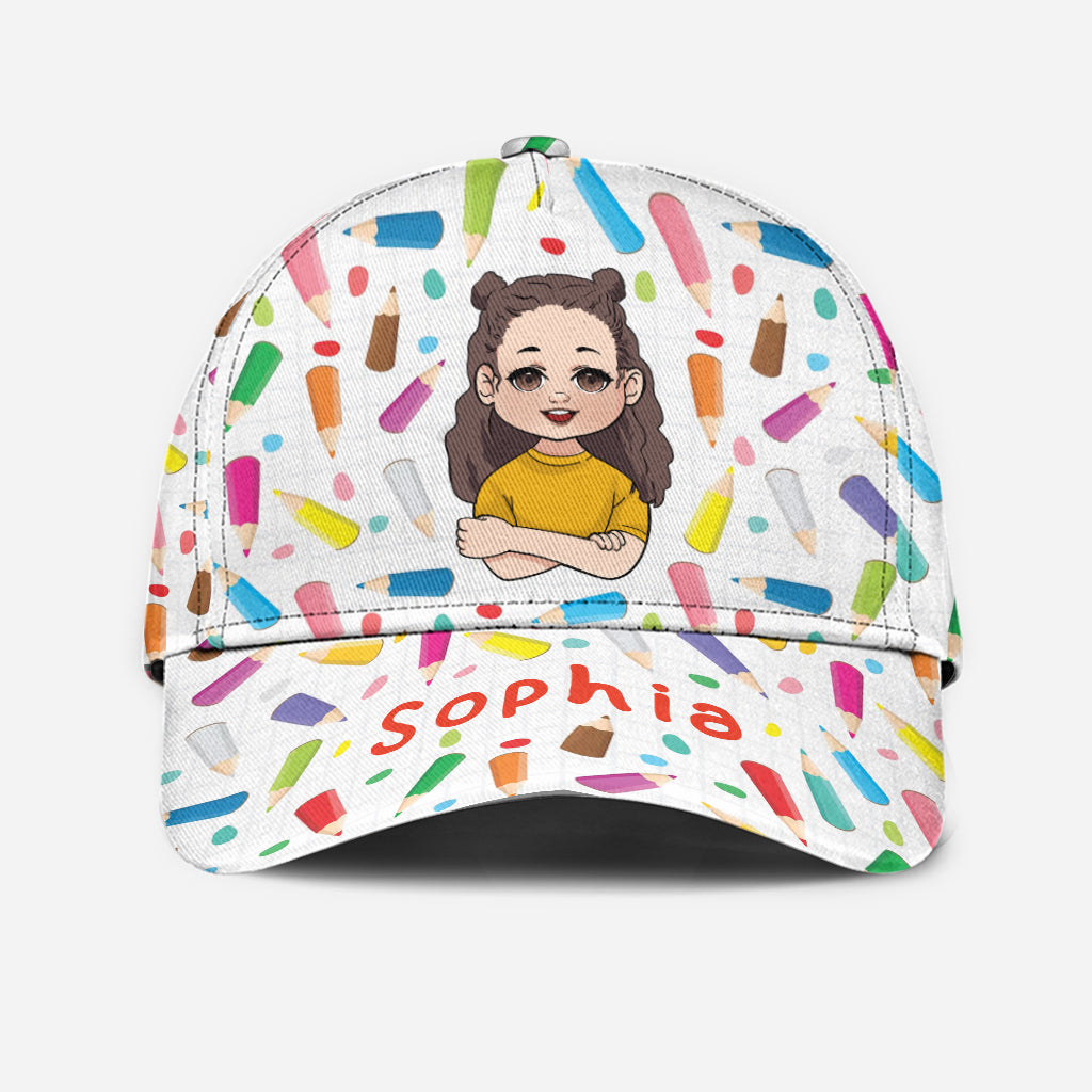 Cute Kid Crayon Doodle - Personalized Kid Classic Cap