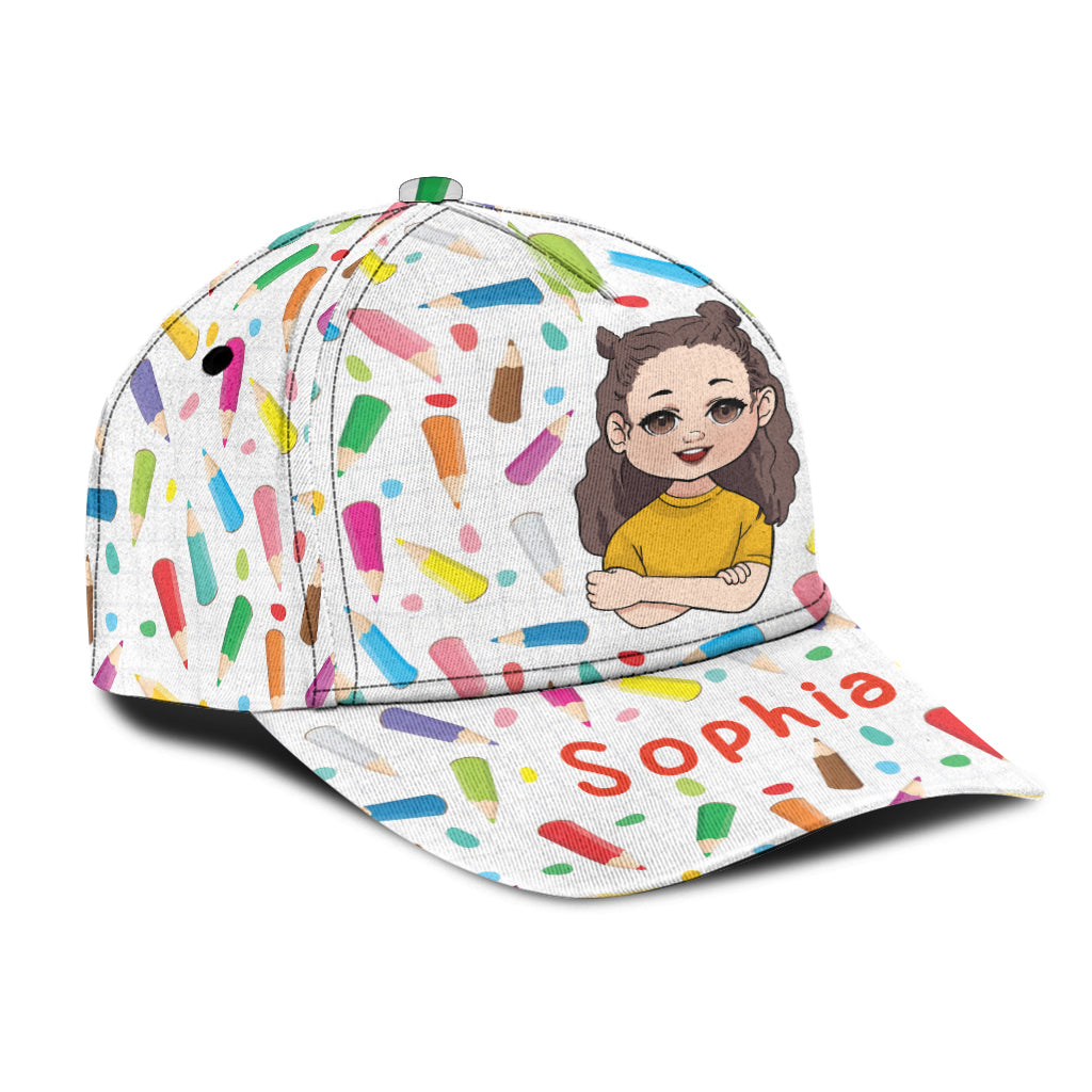 Cute Kid Crayon Doodle - Personalized Kid Classic Cap