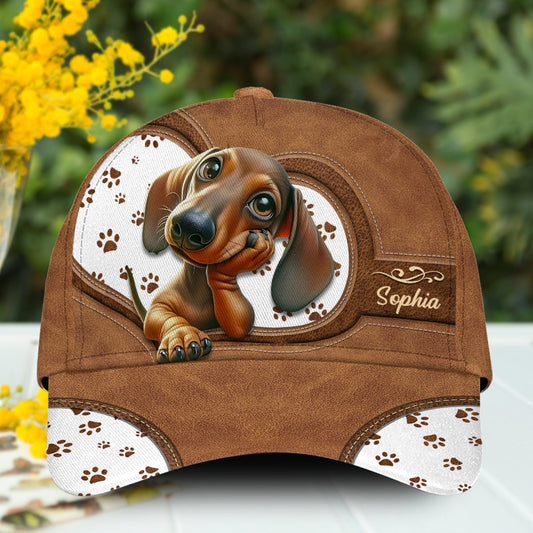 Cute Dachshund - Personalized Dog Classic Cap