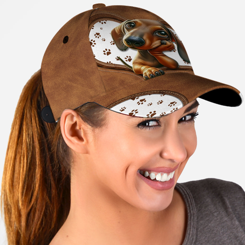 Cute Dachshund - Personalized Dog Classic Cap