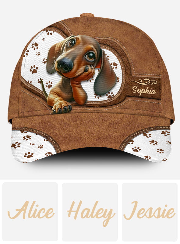 Cute Dachshund - Personalized Dog Classic Cap