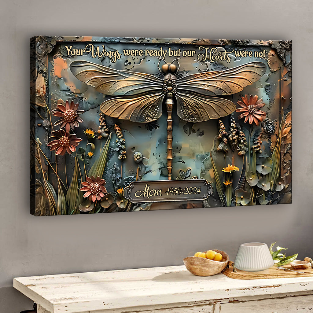 Your Wings Were Ready But Our Hearts Were Not - Personalized Memorial Canvas And Poster
