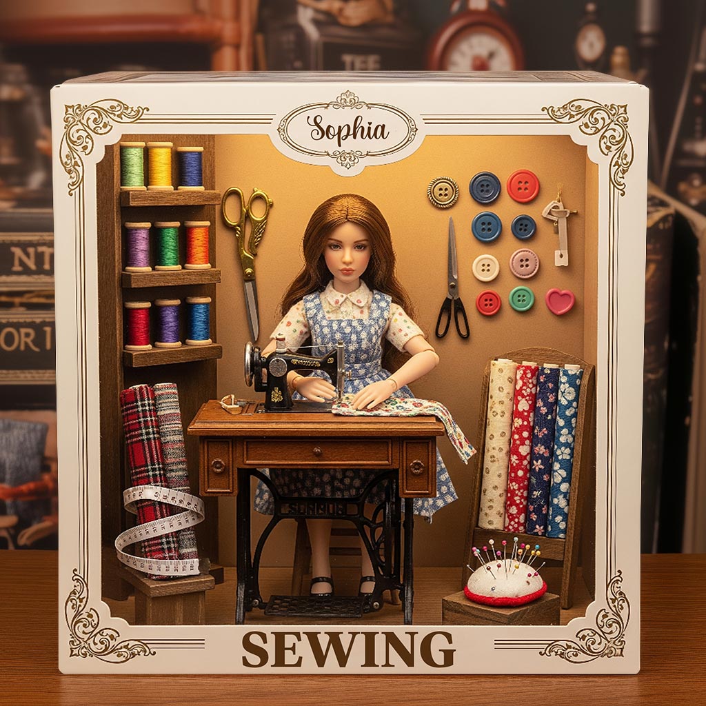 Just A Girl Who Love Sewing - Personalized Sewing Custom Shaped Acrylic Plaque