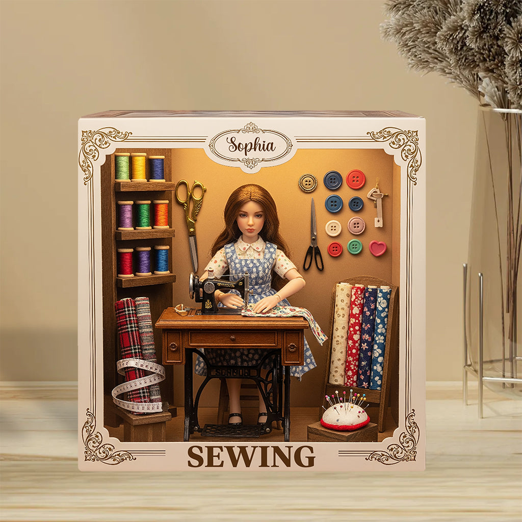 Just A Girl Who Love Sewing - Personalized Sewing Custom Shaped Acrylic Plaque