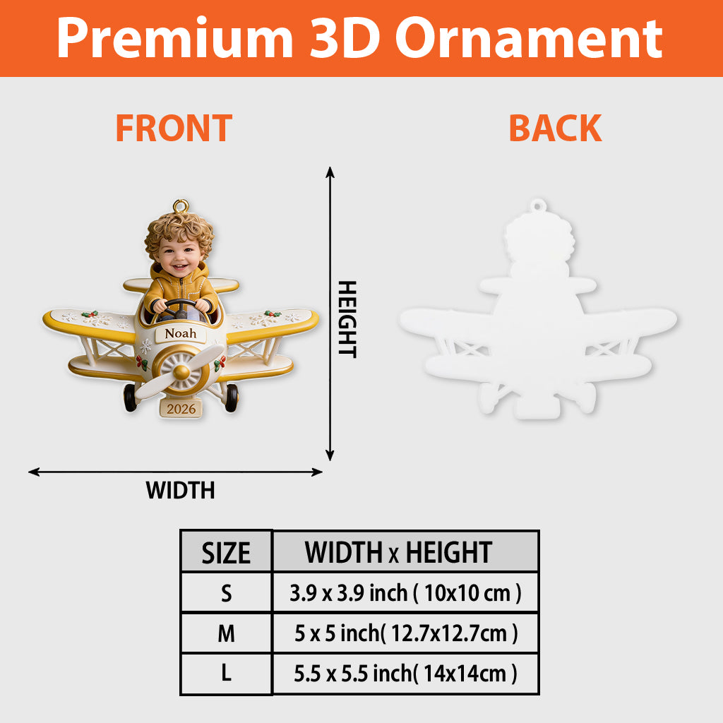 Fly With Me - Personalized Kid Premium 3D Ornament
