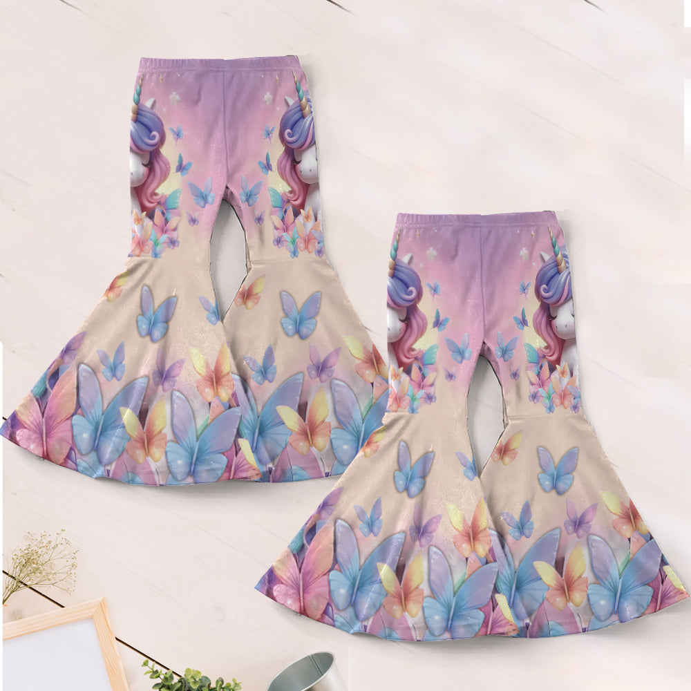 Cute Unicorn - Personalized Kid Kid Hoodie & Flare Leggings Set