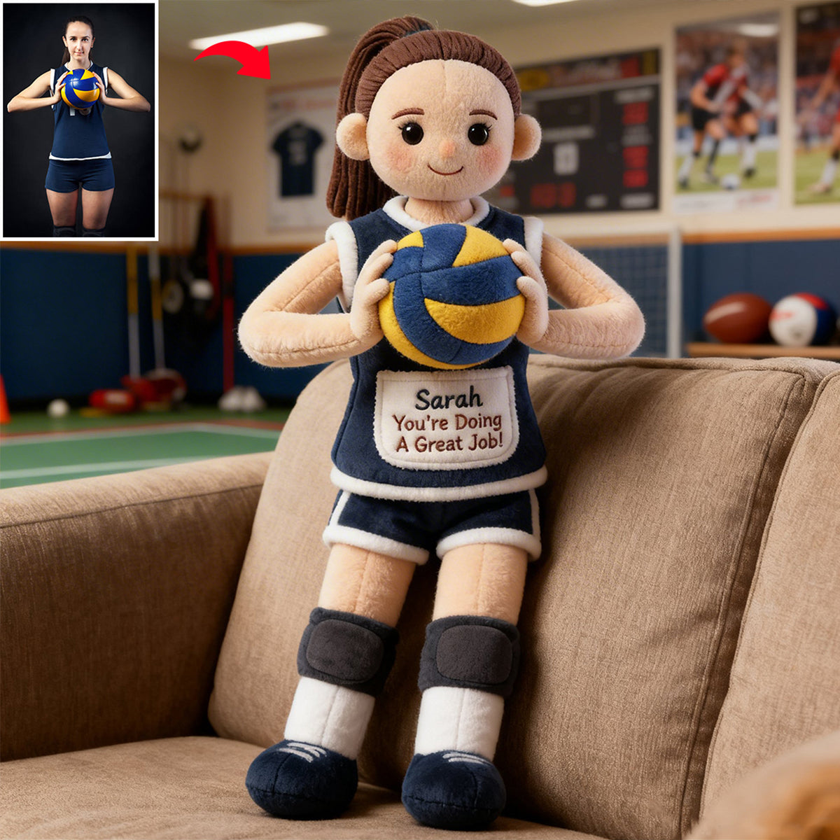 You Are Doing A Great Job - Personalized Volleyball Premium Faux Fur Pillow