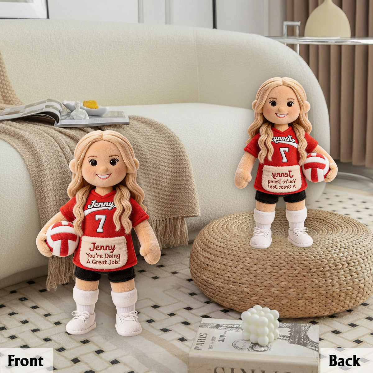 You Are Doing A Great Job - Personalized Volleyball Premium Faux Fur Pillow