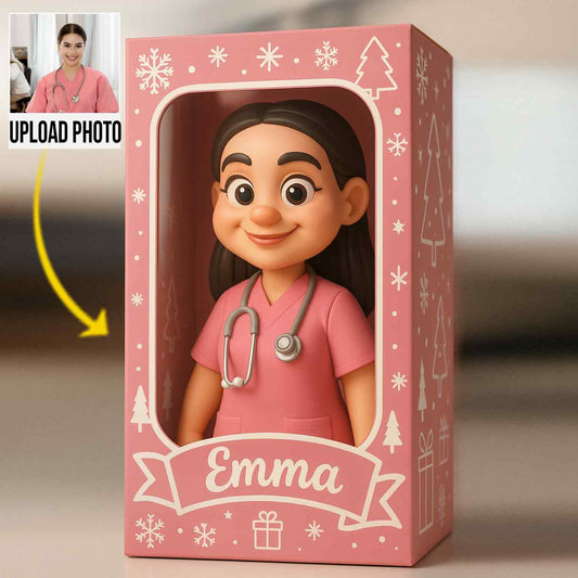 Nurse Christmas Gift Cartoonish Style - Personalized Nurse Custom Shaped Acrylic Plaque