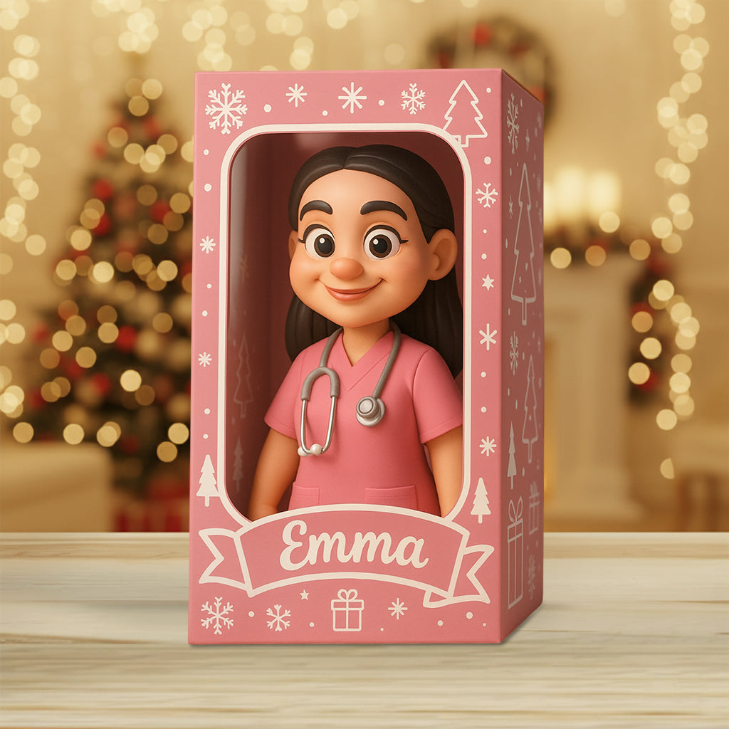 Nurse Christmas Gift Cartoonish Style - Personalized Nurse Custom Shaped Acrylic Plaque