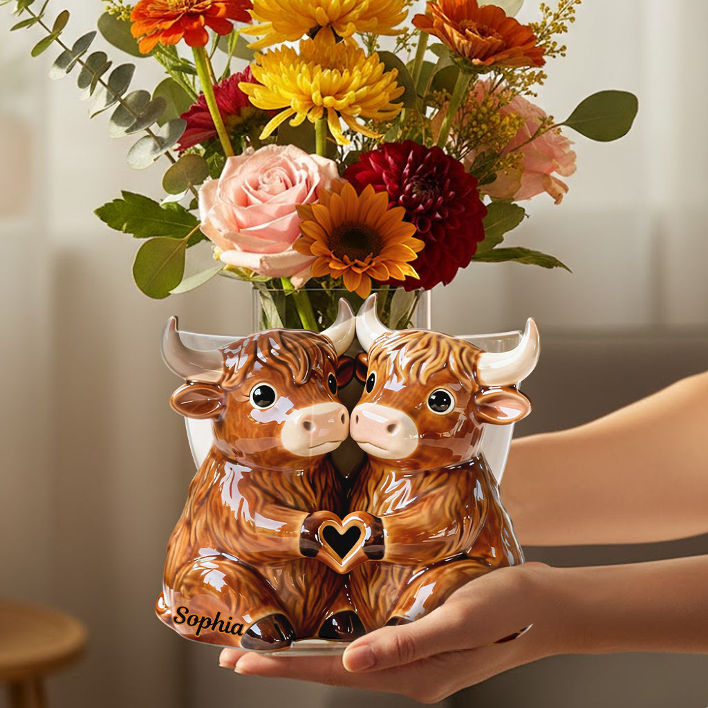 You & Me We Got This - Personalized Highland Cow Acrylic Pot