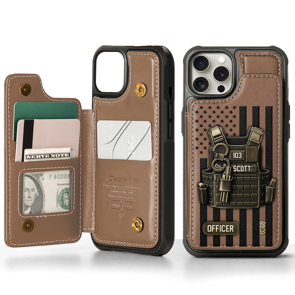 Proud Police - Personalized Police Officer Wallet Phone Case