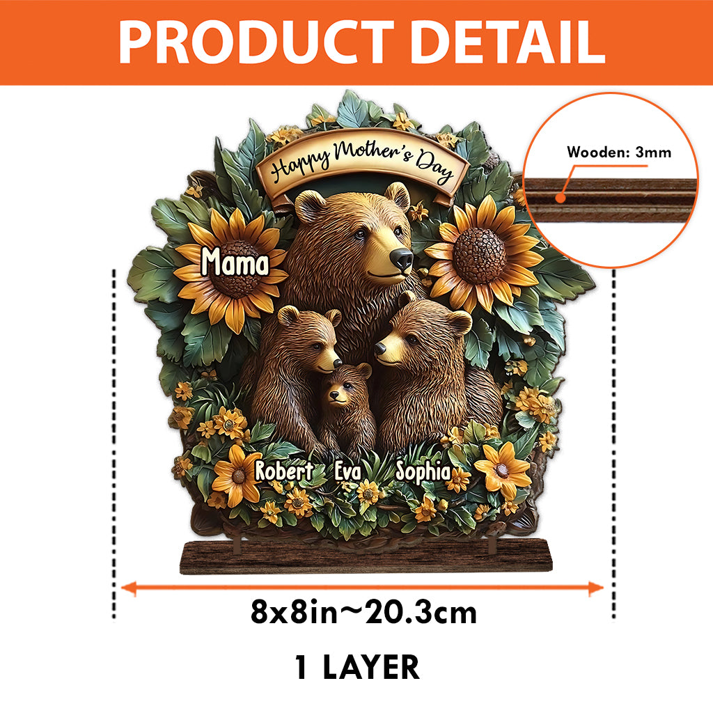 Mama Bear - Personalized Mother 1 Layered Big Freestanding