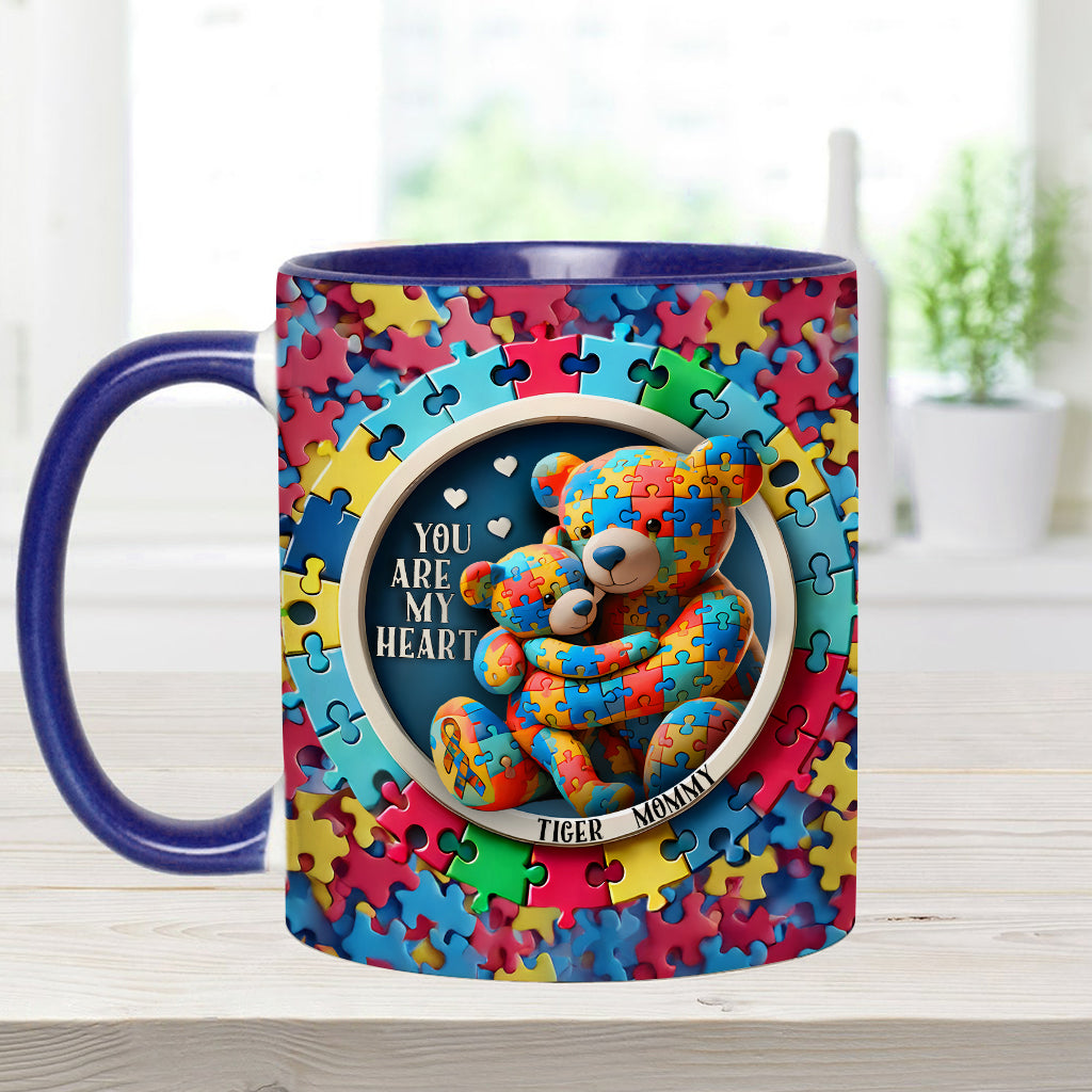 You Are My Heart - Personalized Autism Awareness Accent Mug