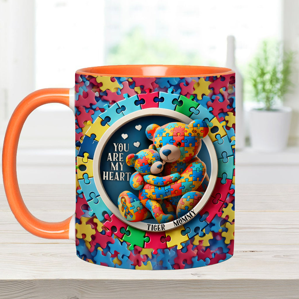 You Are My Heart - Personalized Autism Awareness Accent Mug
