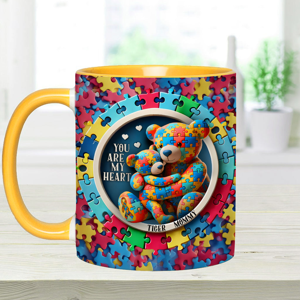 You Are My Heart - Personalized Autism Awareness Accent Mug