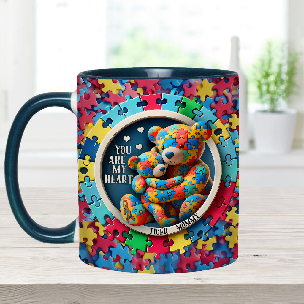 You Are My Heart - Personalized Autism Awareness Accent Mug