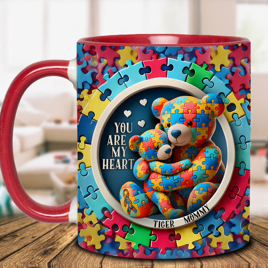 You Are My Heart - Personalized Autism Awareness Accent Mug
