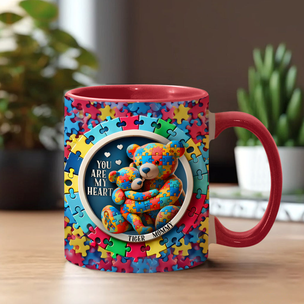 You Are My Heart - Personalized Autism Awareness Accent Mug