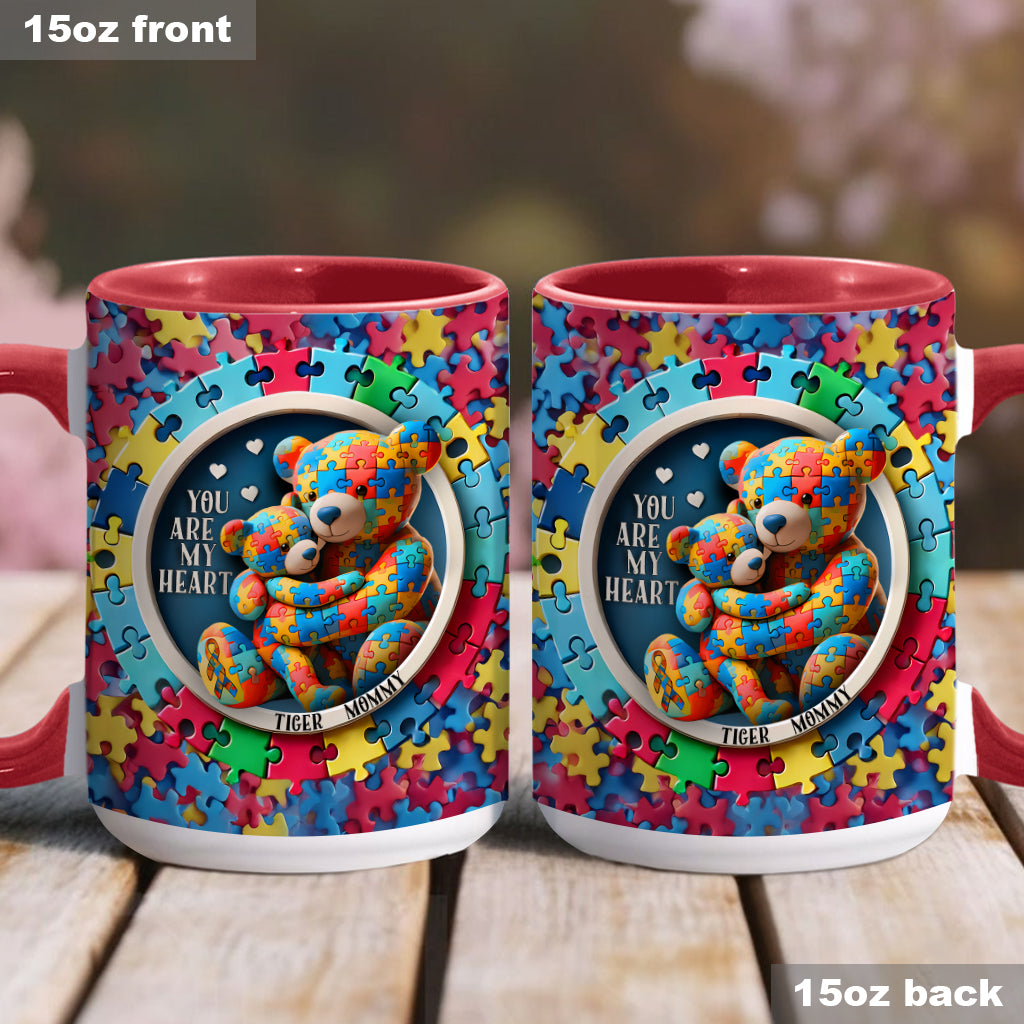 You Are My Heart - Personalized Autism Awareness Accent Mug