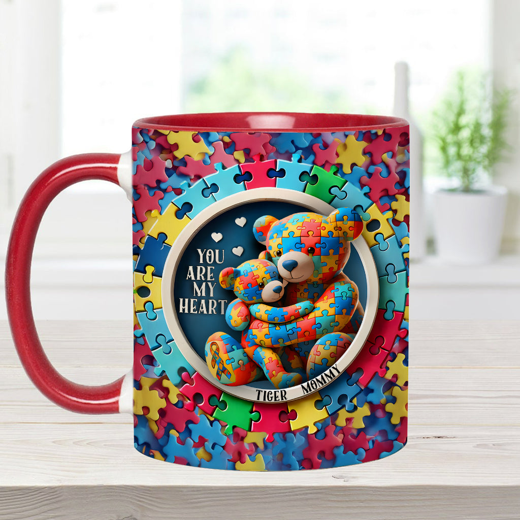 You Are My Heart - Personalized Autism Awareness Accent Mug