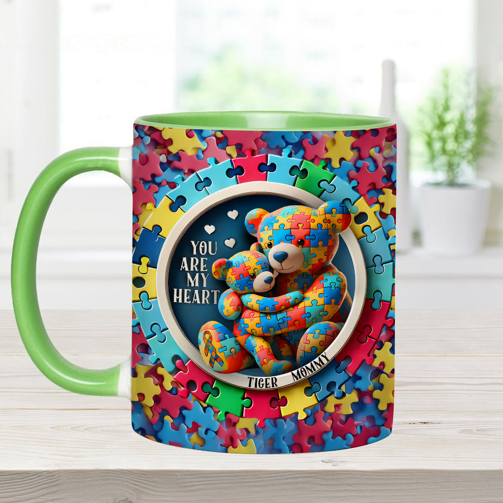 You Are My Heart - Personalized Autism Awareness Accent Mug