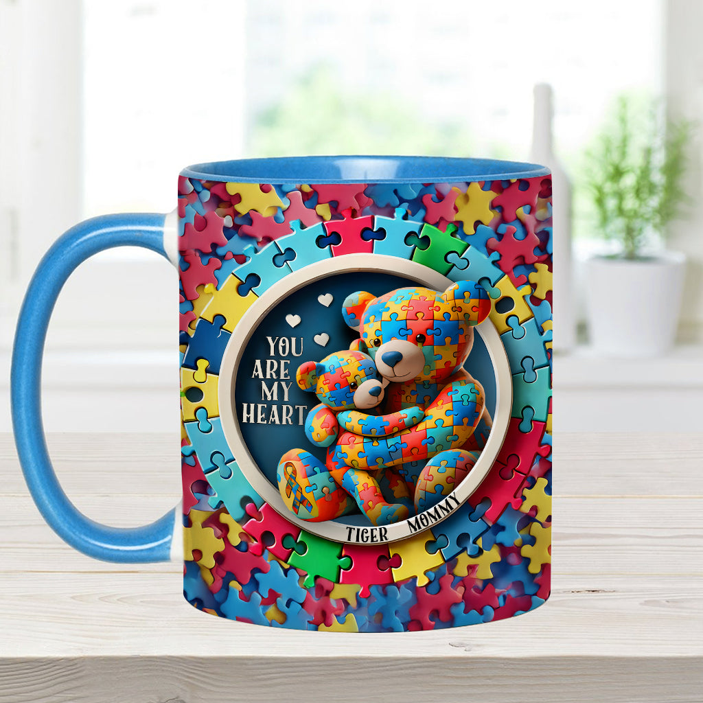 You Are My Heart - Personalized Autism Awareness Accent Mug