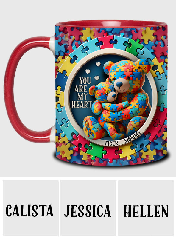 You Are My Heart - Personalized Autism Awareness Accent Mug