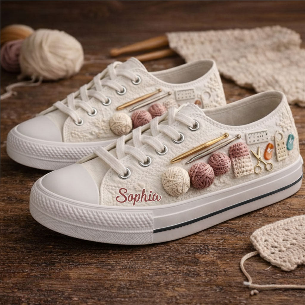 Love Crocheting - Personalized Crocheting Low Top Shoes