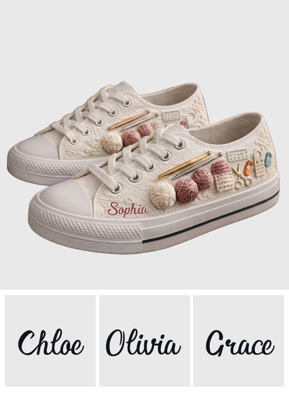Love Crocheting - Personalized Crocheting Low Top Shoes
